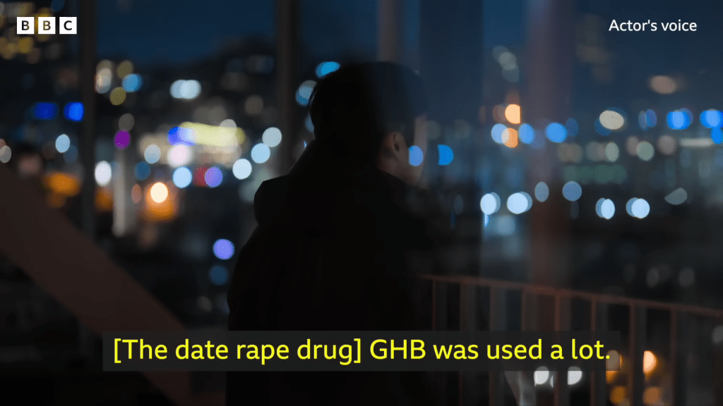 Burning Sun前員工受訪時透露,迷姦藥GHB在夜店中被大量使用,並表示:「每晚都見到服用GHB後失去意識的女生。」(《BBC》影片截圖)