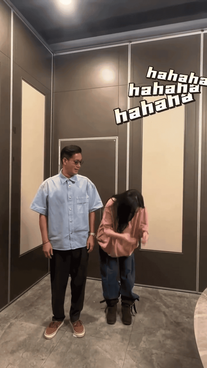 影片最後，鄭希怡先忍不住爆笑，她更留言「唔可以笑㗎」。