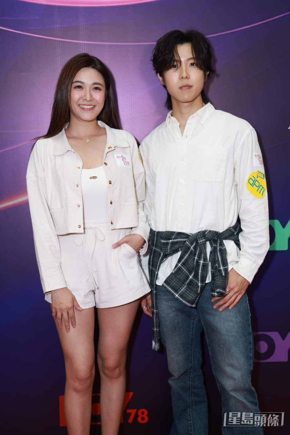江嘉敏與Marco一同出席HOY TV「火力全HOY」十月新節目記者會。