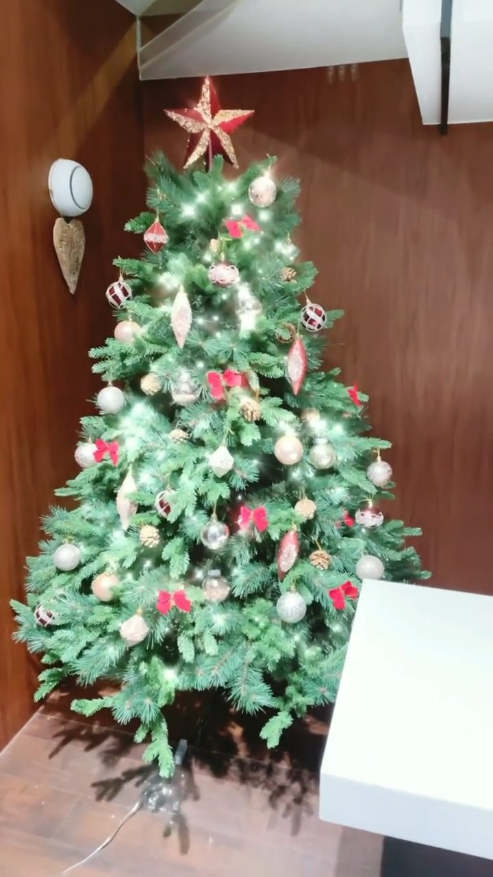 聖誕樹擺放在樓梯底也十分合適。